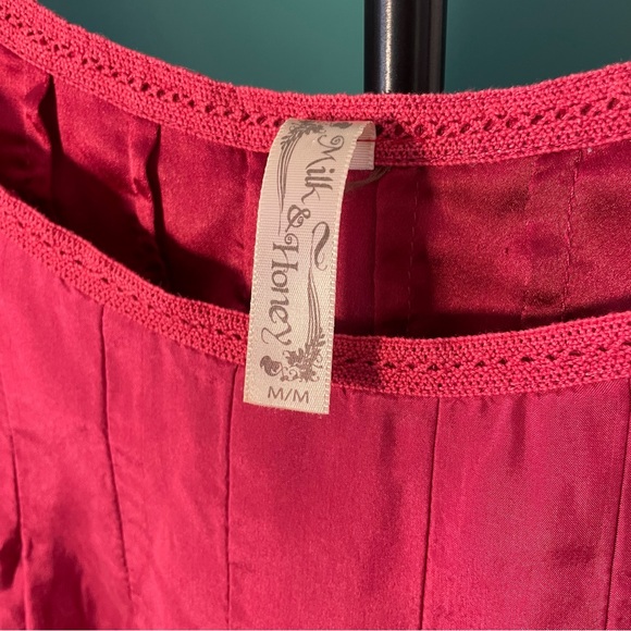 SzM 100% Silk Boho Bouse in Dark Pink. - Picture 6 of 7